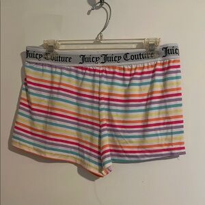 Juicy Couture Multicolored Pajama Lounge Shorts Booty Shorts Striped